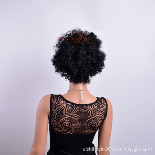 Aishili wholesale explosive Synthetic hair Afro Kinky deep Curly water wave wig for black women